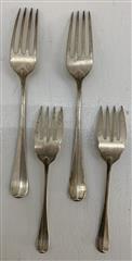 Vintage 1914 Birks Saxon Sterling Silver Fork(s) Salad & Dinner 181.4 Grams